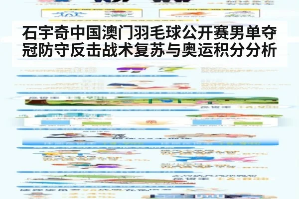 石宇奇中国澳门羽毛球公开赛男单夺冠防守反击战术复苏与奥运积分分析